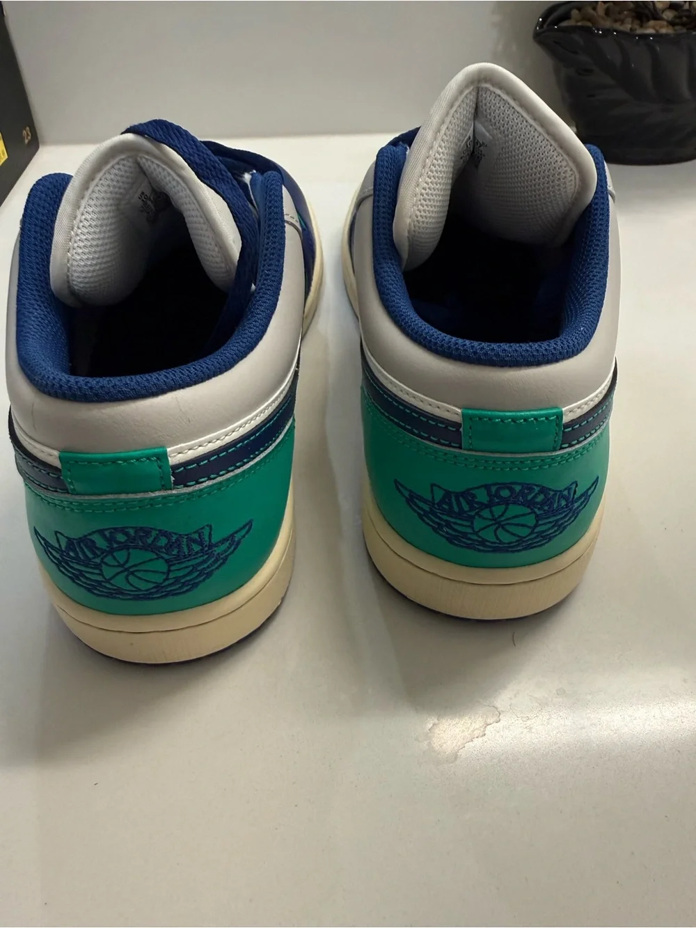Jordan Low-Top Sneakers in Teal, Royal Blue & White